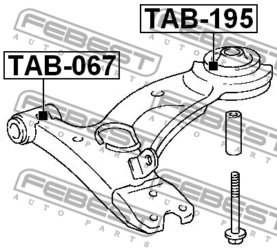 Сайлентблок задний переднего рычага TAB-195 FEBEST