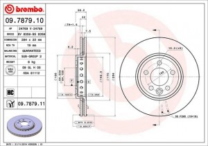 09.7879.11 диск тормозной передний! с покрытием\ Rover 75 1.8-2.5/2.0CDTi 01> 09.7879.11 BREMBO