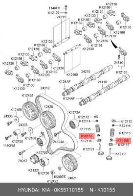 Колпачок HYUNDAI Terracan KIA Carnival (2.9),Bongo 3 (06-) маслоотражательный OE 0K55110155 HYUNDAI KIA