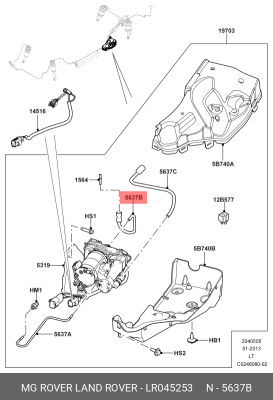 LR045253 LAND ROVER ТРУБКА КОМПРЕССОРА LR045253 (10013110/091017/0016476/4 , СОЕ LR045253 LAND ROVER