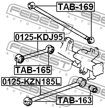 Сайлентблок задн подвески TOYOTA LAND CRUISER PRADO 90 1996-2002 TAB-165 TAB-165 FEBEST