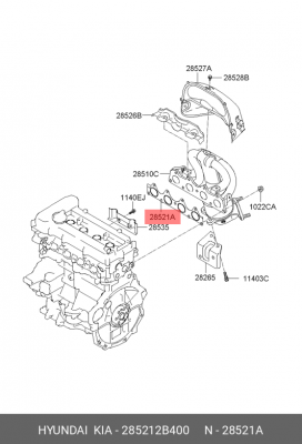 прокладка коллектора выпускного!\ Hyundai i30 1.6 07> 285212B400 HYUNDAI