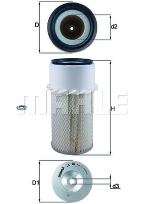MITSUBISHI H100/L300 2.3D/2.5D LX16 MAHLE KNECHT
