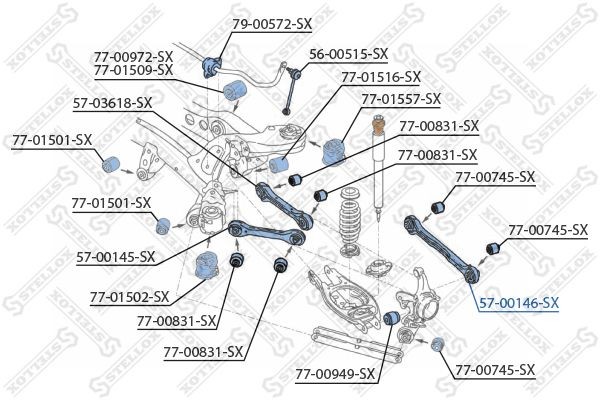 рычаг задний верхний!\ BMW E81/E87 04>/E90/E91 05> 57-00146-SX STELLOX