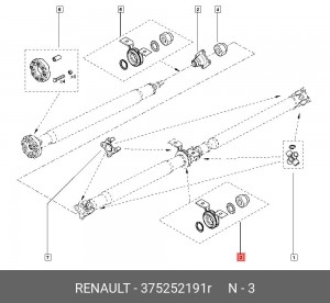 опора карданного вала!\ Renault Master 375252191R RENAULT