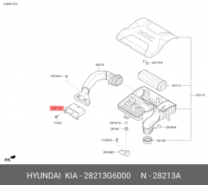 Воздухозаборник KIA Picanto (17-) OE 28213G6000 HYUNDAI KIA