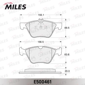 Колодки тормозные передние (Смесь CERAMIC серия PRO) MERCEDES W210/211/208 200-3 E500461 MILES