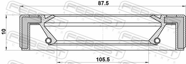 САЛЬНИК ПРИВОДА 87.5X105.5X10 подходит для TOYOTA RAV4 ACA3#,ALA3#,GSA33,ZSA3# 2 95GAY-891051010L FEBEST