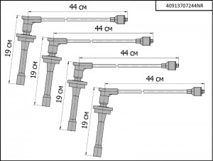 Провода ВН дв ЗМЗ-4091 силикон с наконечниками /Cargen/ NRG 40913707244NR CARGEN