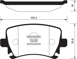 Колодки тормозные AUDI S4,S6,A8 (02-) задние (4шт.) SANGSIN SP2099 SANGSIN
