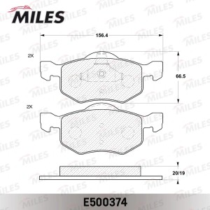 Колодки тормозные передние (Смесь CERAMIC серия PRO) FORD MAVERICK 03/MAZDA TRIB E500374 MILES