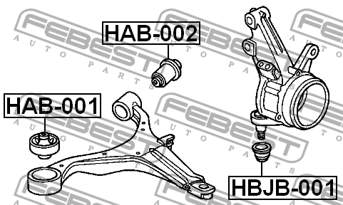 Сайлентблок HAB-001 HAB-001 FEBEST