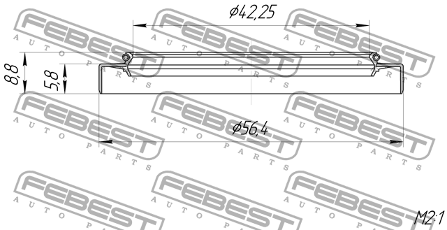 Сальник полуоси MAZDA 3 BK 2003-2008 (42.25x56.4x5.8x8.8) 95GDY-44560609X 95GDY-44560609X FEBEST