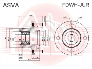 Ступица FORD Fiesta (01-08) задняя ASVA FDWH-JUR ASVA