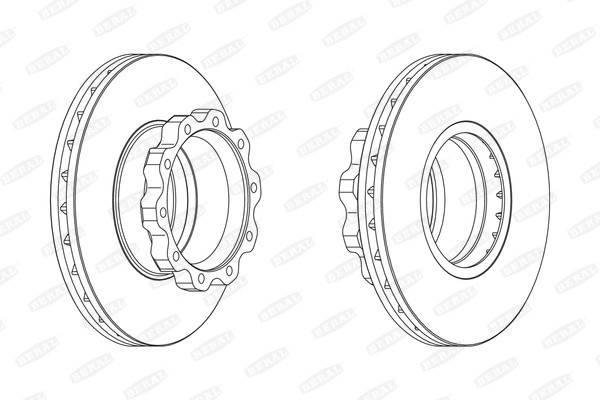 Диск тормозной задний TGA 432*45*135/10 x M16x1,5 BCR215A BERAL