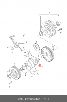 Подшипник AUDI A4 ОЕ 079 105 313 A VAG
