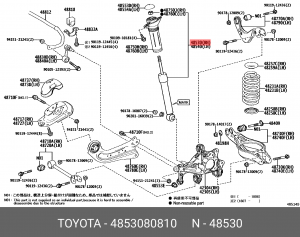 амортизатор задний!\ Toyota Prius/RAV4/Camry 2.0-3.5 16> 48530-80810 TOYOTA
