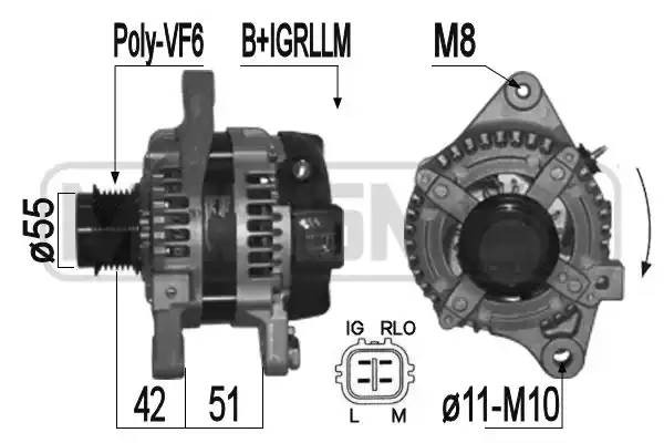 Генератор TOYOTA AVENSIS/RAV IV 06- 100A 209360 209360 ERA