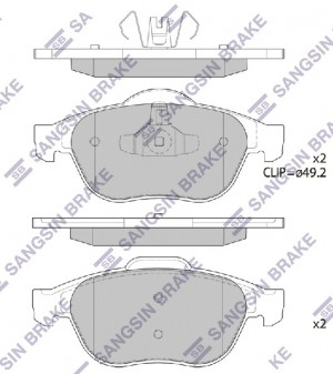 Колодки передние RENAULT SCENIC II SP1802 SP1802 SANGSIN