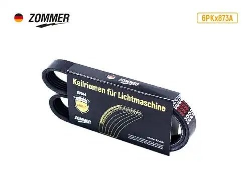 Ремень 873 (6РК) RENAULT, TOYOTA, VW, FIAT ATHLET поликлиновый EPDM 6PK873A ZOMMER
