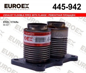 Ремонтная площадка, фланец с 2 гофрами VAG 445942 445-942 EUROEX