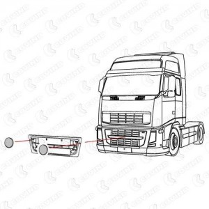 заглушка панели! передней круглая \VOLVO FH13 3 Series 2008 3FH85 COVIND