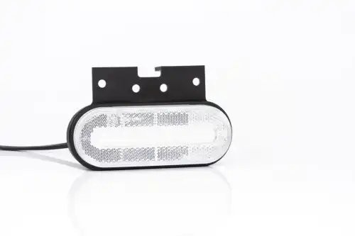 фонарь габаритный! белый со светоотр., LED, с проводом 0.5м, 124х51мм, на кроншт FT070BKLED FRISTOM
