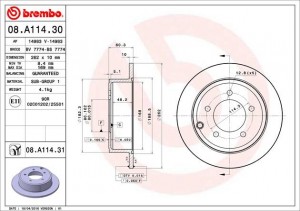 Диск тормозной Brembo Painted Disc 08.A114.31 08.A114.31 BREMBO