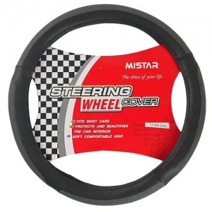 Оплетка руля (M) 37-39см черная/серая кожа MISTAR MISLT22ABKGYM MISTAR