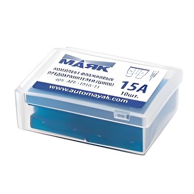 Предохранители флажковые 15А для а/м ВАЗ 2110 н/о МАЯК 10 шт. APF191A15 MAYAK