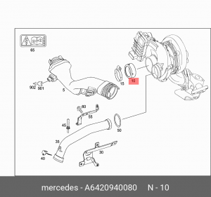 Прокладка MERCEDES турбокомпрессора ОЕ A 642 094 00 80 MERCEDES BENZ