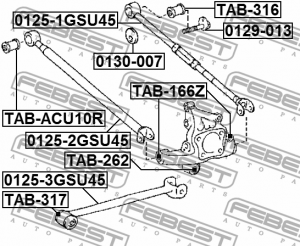 Экцентрик TOYOTA KLUGER L/V ACU2#,MCU2# 2000.11-2007.05 [JP] 0130-007 0130-007 FEBEST