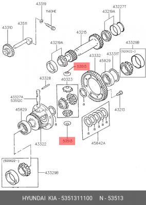 Прокладка 53513-11100 5351311100 HYUNDAI KIA
