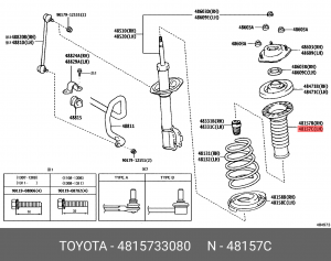 пыльник амортизатора переднего!\ Toyota Camry, Lexus ES 350 06> 48157-33080 TOYOTA