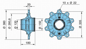 Ступица в сборе  09.801.07.35.0  7410002  7.6819.9 0980107350 BPW