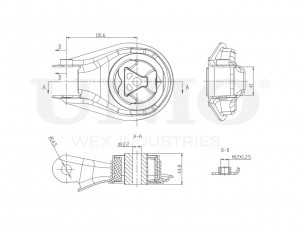 Опора двигателя задняя RMP-15146 UNIO