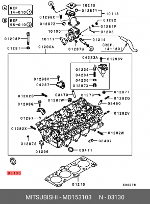 Уплотняющее кольцо, распределительный вал MITSUBISHI MD153103 MD153103 MITSUBISHI