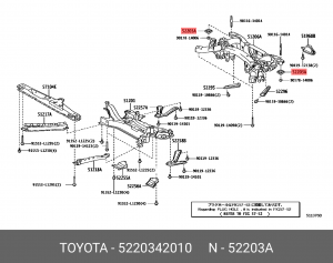 проставка пружины подрамника!\ Toyota RAV4 05-12 52203-42010 TOYOTA