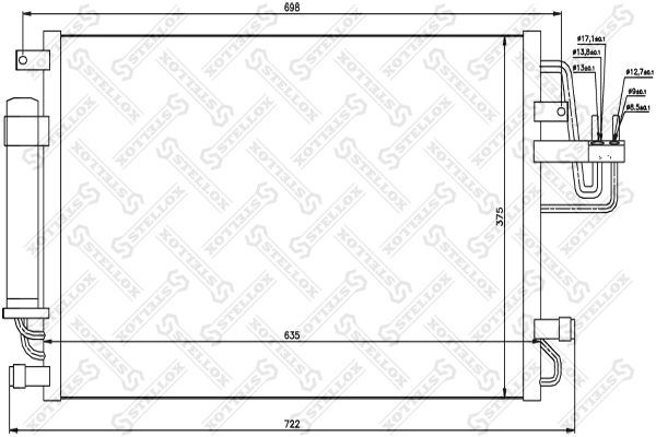 NS94801=8FC 351 302-361 [976062E000]!радиатор конд.\Hyundai Tucson,Kia Sportage  10-45108-SX STELLOX