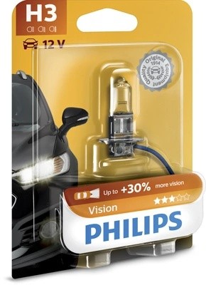 Лампа 12V H3 55W PK22s +30% блистер (1шт.) Premium PHILIPS 12336PRB1 PHILIPS