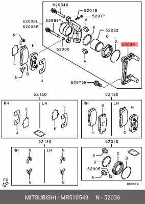 КРОНШТЕЙН КУЗОВНОЙ MR510549 MR510549 MITSUBISHI