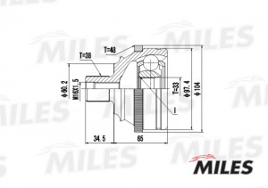 ШРУС наружный VW T4 1.8-2.5 90-03 (с ABS) (GKN 301964) GA20527 GA20527 MILES