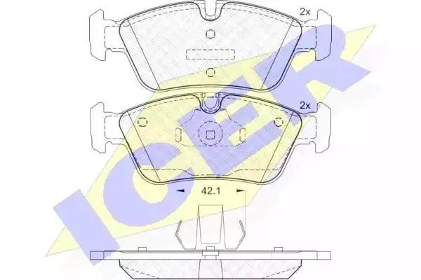 181295 колодки дисковые передние !\ BMW E46 1.6i-2.8i/1.8d/2.0d 98>/Z3 1.8-2.8 9 181295 ICER