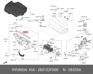 прокладка коллектора выпускного!\ Hyundai Santa Fe, KIA Carnival 10> 283122F000 HYUNDAI