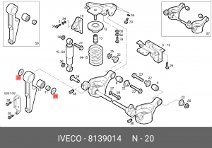 шайба подвески кабины! регулир.\Iveco EuroCargo 8139014 IVECO