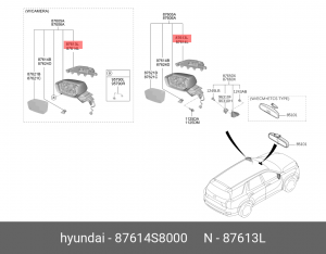 Повторитель поворота HYUNDAI Palisade (19-) левый (в зеркало) OE 87614S8000 HYUNDAI KIA