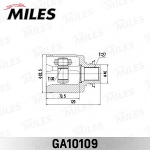 ШРУС внутренний HONDA CR-V RD1/2 AT (LH)/HR-V GH1/2/3 AT (LH) (GSP 623023) GA101 GA10109 MILES