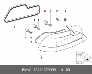 Патрон BMW 5 (E39) фонаря заднего OE 63 21 1 379 399 BMW