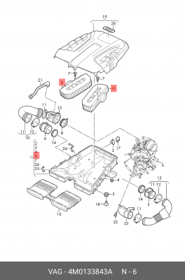 Фильтр воздушный VW Touareg (19-) OE 4M0 133 843 A VAG