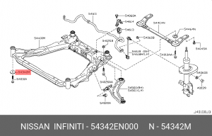 шайба подрамника!\ Nissan 54342-EN000 NISSAN